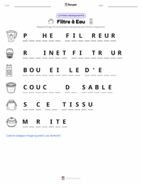 Aperçu de la feuille de travail imprimable Filtre à eau