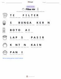 Prabaca lembar kerja cetak Filter Air