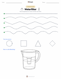 Waterfilter afdrukbare werkblad voorbeeld