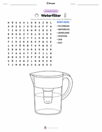 Waterfilter afdrukbare werkblad voorbeeld