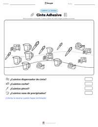 Vista previa de la hoja de trabajo imprimible de Cinta Adhesiva