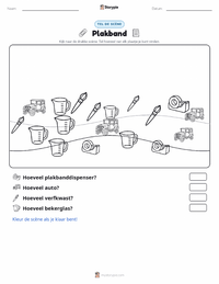 Plakband afdrukbare werkblad voorbeeld