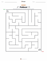 Plakband afdrukbare werkblad voorbeeld