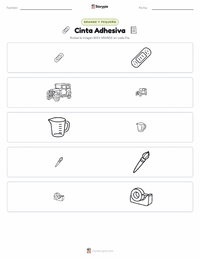 Vista previa de la hoja de trabajo imprimible de Cinta Adhesiva