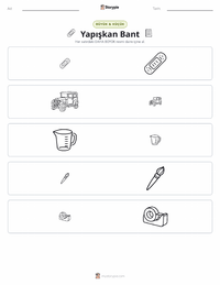 Yapışkan Bant yazdırılabilir çalışma sayfası önizlemesi