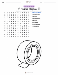 Podgląd drukowalnego arkusza ćwiczeń Taśma klejąca