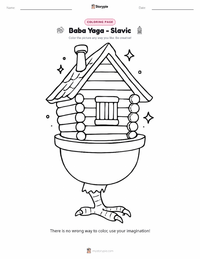 Baba Yaga - Slavic printable worksheet preview