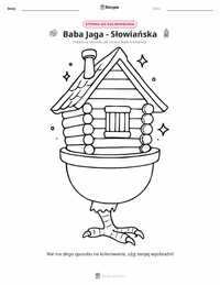 Strona do kolorowania Baba Jaga - Słowiańska dla dzieci