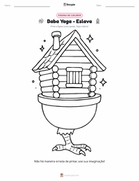 Página de colorir Baba Yaga - Eslava para crianças