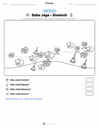 Baba Jaga - Slawisch druckbare Arbeitsblatt Vorschau