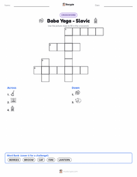 Baba Yaga - Slavic printable worksheet preview
