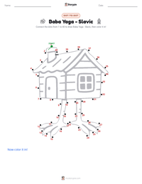 Baba Yaga - Slavic printable worksheet preview