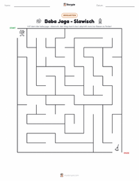 Baba Jaga - Slawisch druckbare Arbeitsblatt Vorschau
