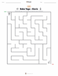 Baba Yaga - Slavic printable worksheet preview
