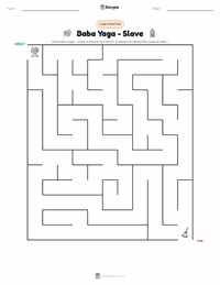 Aperçu de la feuille de travail imprimable Baba Yaga - Slave