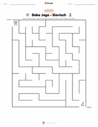 Baba Jaga afdrukbare werkblad voorbeeld