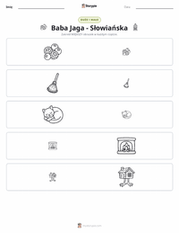 Podgląd drukowalnego arkusza ćwiczeń Baba Jaga - Słowiańska