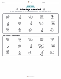 Baba Jaga - Slawisch druckbare Arbeitsblatt Vorschau
