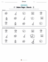 Baba Yaga - Slavic printable worksheet preview
