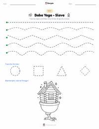 Aperçu de la feuille de travail imprimable Baba Yaga - Slave