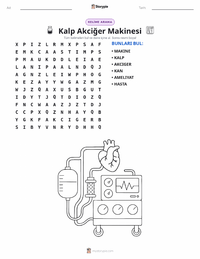 Kalp-Akciğer Makinesi yazdırılabilir çalışma sayfası önizlemesi