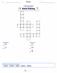 Prabaca lembar kerja cetak Karet Gelang