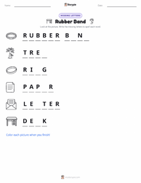 Rubber Band printable worksheet preview