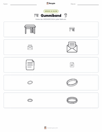 Gummiband druckbare Arbeitsblatt Vorschau