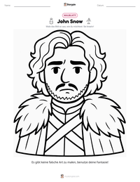 John Snow druckbare Arbeitsblatt Vorschau