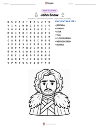 Vista previa de la hoja de trabajo imprimible de John Snow