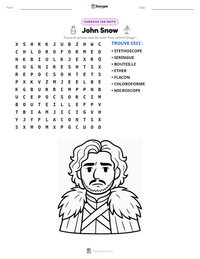 Aperçu de la feuille de travail imprimable John Snow