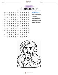 John Snow afdrukbare werkblad voorbeeld