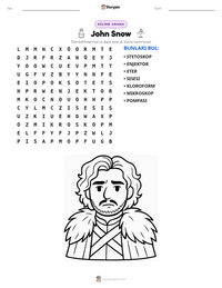 John Snow yazdırılabilir çalışma sayfası önizlemesi