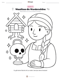 Wassilissa die Wunderschöne druckbare Arbeitsblatt Vorschau