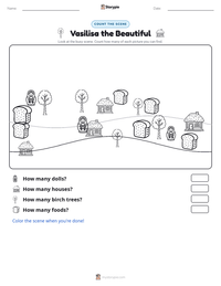 Vasilisa the Beautiful printable worksheet preview