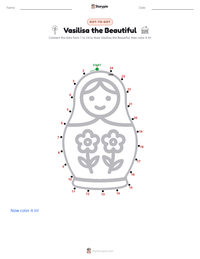 Vasilisa the Beautiful printable worksheet preview