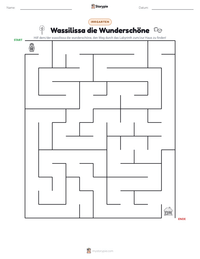 Wassilissa die Wunderschöne druckbare Arbeitsblatt Vorschau