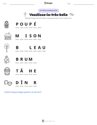 Aperçu de la feuille de travail imprimable Vassilissa-la-très-belle