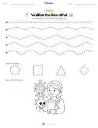 Vasilisa the Beautiful printable worksheet preview