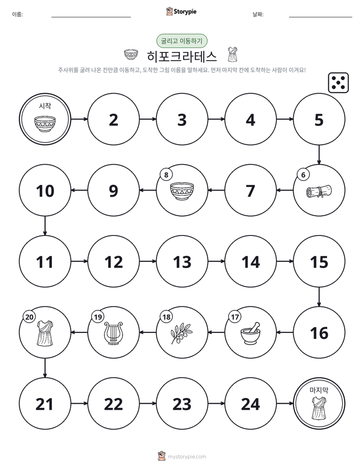 주사위 굴리고 이동하기 게임