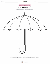 Strona do kolorowania Parasol dla dzieci