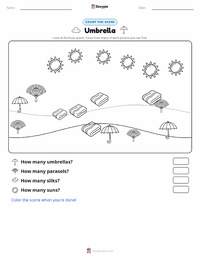 Umbrella printable worksheet preview