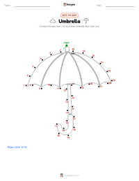 Umbrella printable worksheet preview