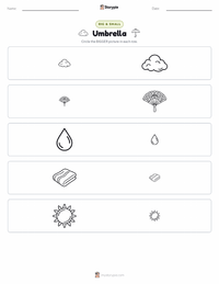 Umbrella printable worksheet preview