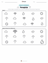 Aperçu de la feuille de travail imprimable Parapluie
