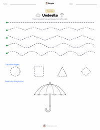 Umbrella printable worksheet preview