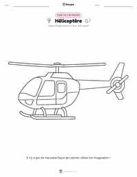 Page de coloriage Hélicoptère pour les enfants