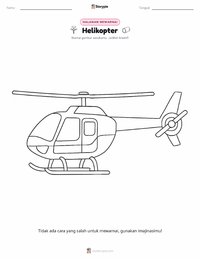 Halaman mewarnai Helikopter untuk anak-anak
