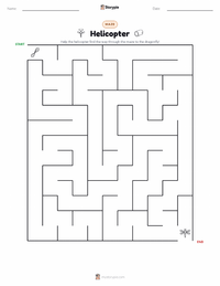 Helicopter printable worksheet preview