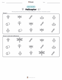 Helicopter printable worksheet preview